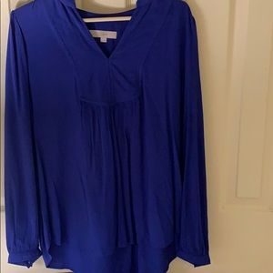 Loft Royal blue long sleeve blouse.